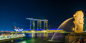 Singapore lit up at night
